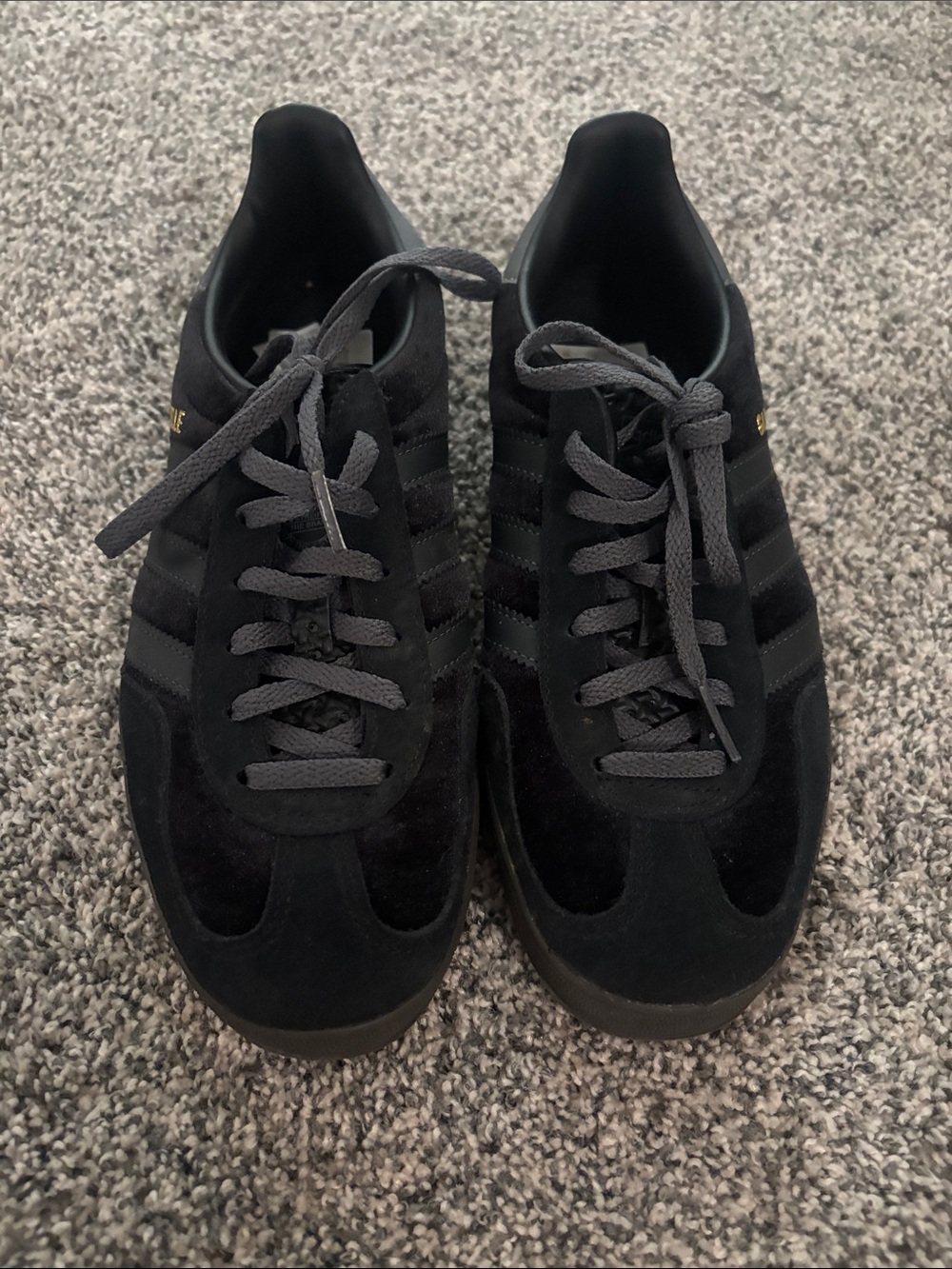 Adidas Black Gazelle Suede and Velvet Sneakers